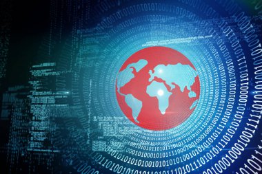 sarmal parlak ikili kod karşı 3D dünya