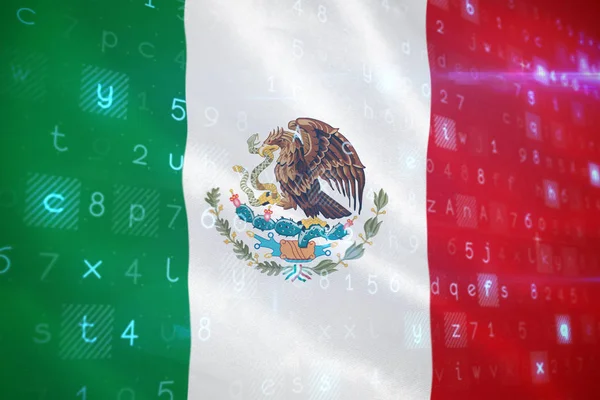 Ιών έναντι ψηφιακά Μεξικού εθνική σημαία — Φωτογραφία Αρχείου