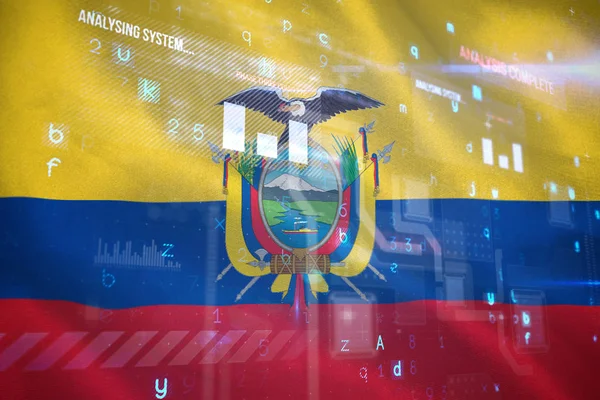 Virus contro la bandiera nazionale ecuador — Foto Stock