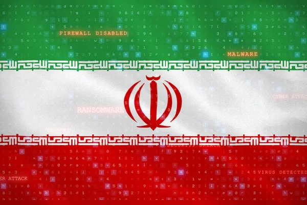Wirus wobec Iranu Flaga narodowa — Zdjęcie stockowe