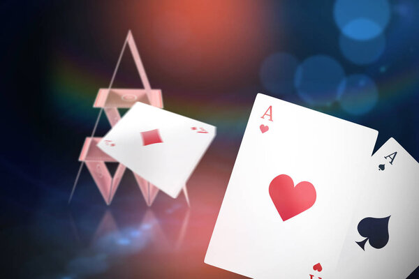 card against dark grey background