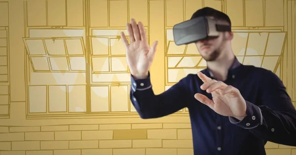 Mann im Virtual-Reality-Headset — Stockfoto