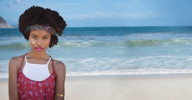 Hippi kadın beach karşı