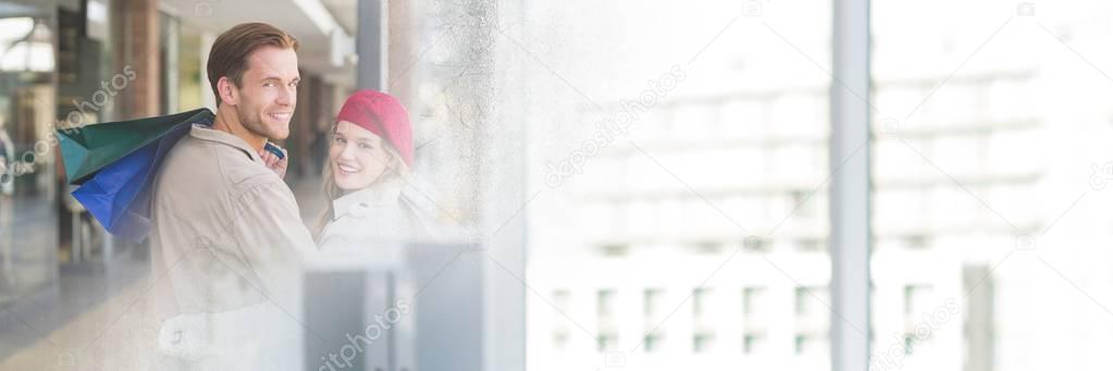 Woman Shopping with window transition