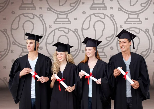 Grupo de graduados de pie — Foto de Stock