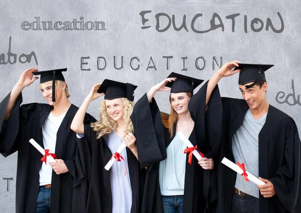 Grupo de graduados de pie — Foto de Stock