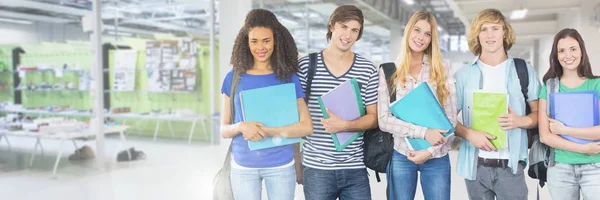 Students in front of college studios — Stock Photo, Image