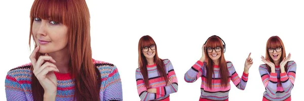 Hipster vrouw collage — Stockfoto