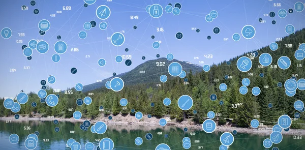  ağaçlar ve dağ karşı simgeler