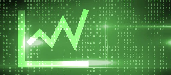 Graph symbol on green matrix — Stock Photo, Image