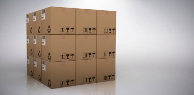 karton kutu 3D görüntü