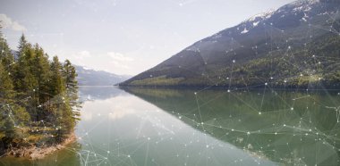 pastoral görünümü karşı geometrik formlar