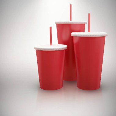 Beyaz arka plan üzerinde kırmızı su bardağı