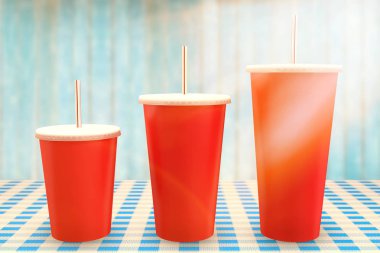 Beyaz arka plan üzerinde kırmızı su bardağı