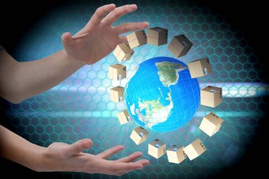 Dünya kavramı karşı eller eller 