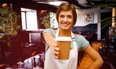 Garson işaretleme fincan kahve