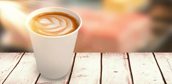 Beyaz fincan kahve — Stok fotoğraf