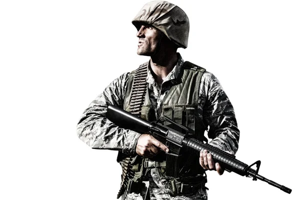 Military soldier with weapon — Stock Photo, Image
