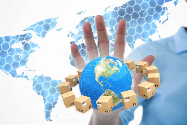 Dokunmatik görünmez aygıt ekran gibi adam 