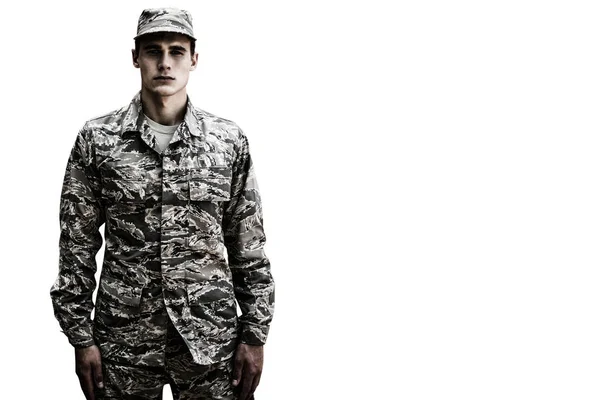 Porträtt av militär soldat — Stockfoto