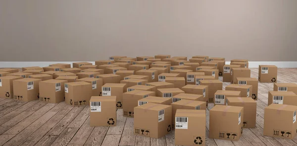 Karton dobozok csoportja — Stock Fotó