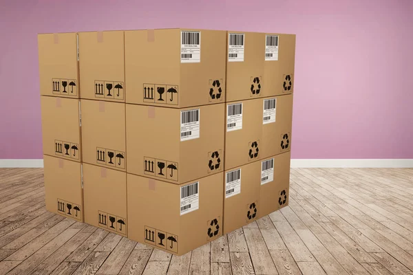 Imagen digital de cajas de cartón — Foto de Stock