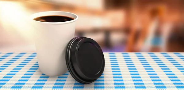 Dunkler Kaffee in weißer Tasse — Stockfoto