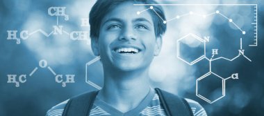 Kimyasal formüller dijital görüntünün bileşik görüntü