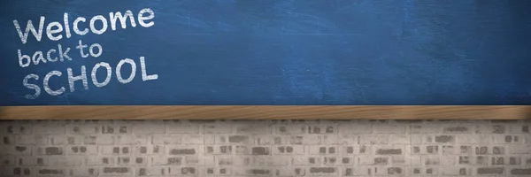 Kompositbild des Willkommensgrußes zurück zum Schultext vor weißem Hintergrund — Stockfoto