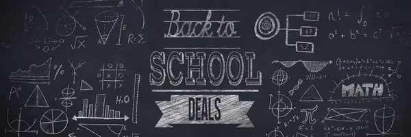 Mensaje de vuelta a ofertas escolares — Foto de Stock