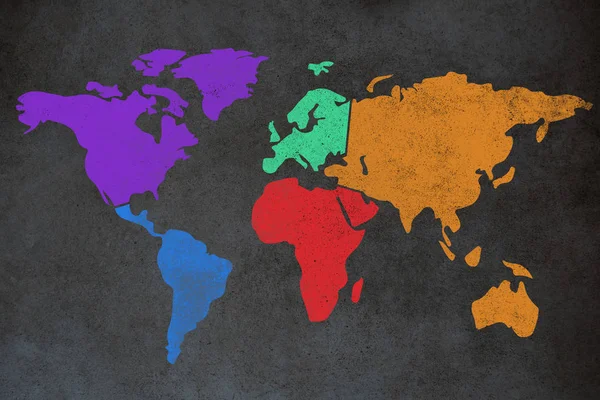 칠판의 근접에 대 한 다채로운 지도 — 스톡 사진