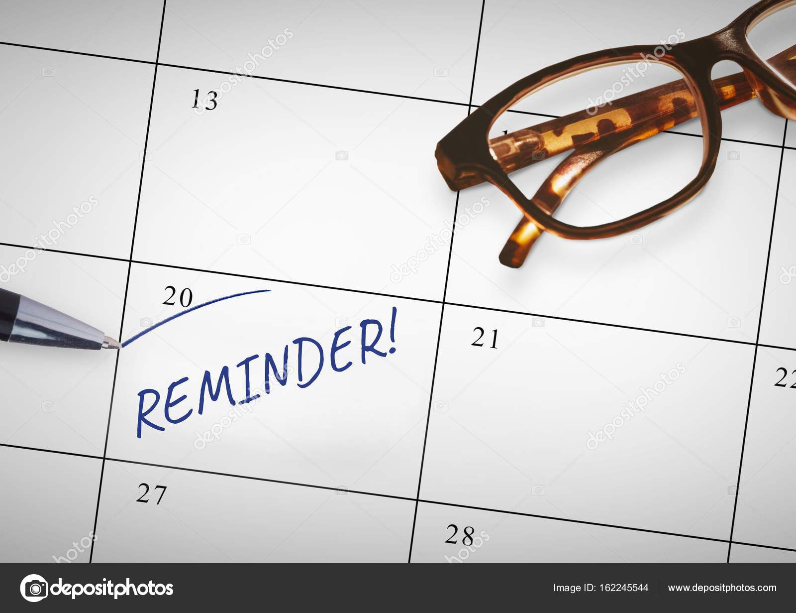 Reminder Text on calendar with marker — Stock Photo © vectorfusionart