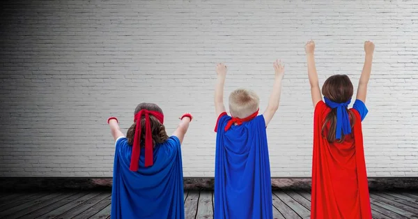 Superhero kids with blank background — Stock Photo, Image