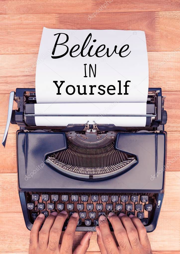 Believe in Yourself typewriter page