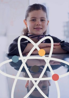 Bilim simge gülümseyen kız karşı 