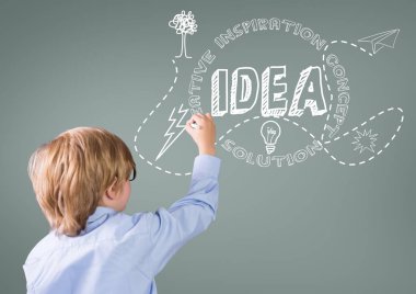 Çocuk fikir grafik yazma