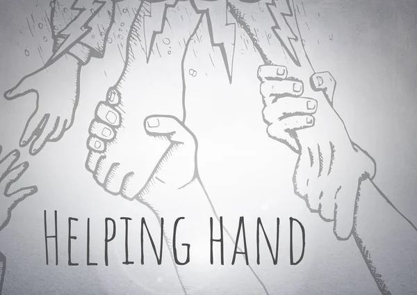 Helfende Hände grafische Zeichnungen — Stockfoto