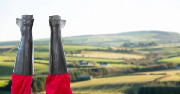 Kaplaarzen ondersteboven voor landschap — Stockfoto