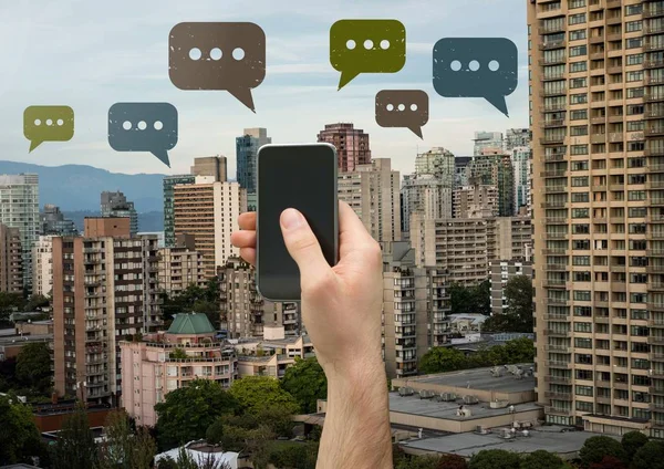 Telefon och chatt bubbla ikoner — Stockfoto