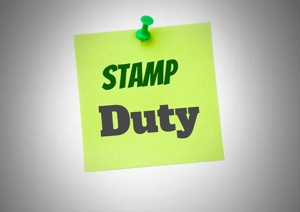 Stamp Duty text on sticky note