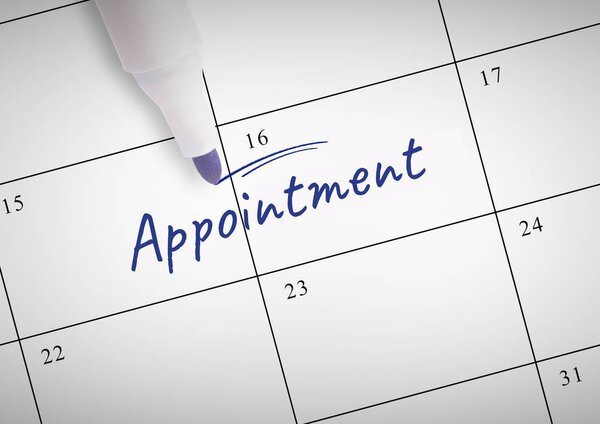 Текст назначения написан на календаре
