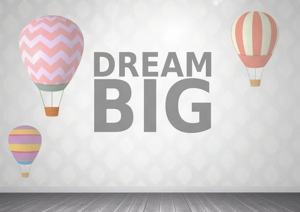 Dream Big text med air ballonger — Stockfoto