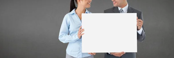 People holding white blank card — Stock Photo, Image