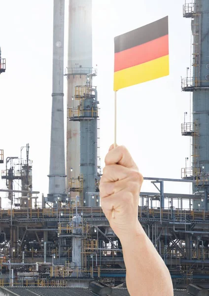 Hand holding German flag — Stock Photo, Image