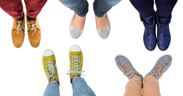 Different shoes on blank background — Stock Photo, Image