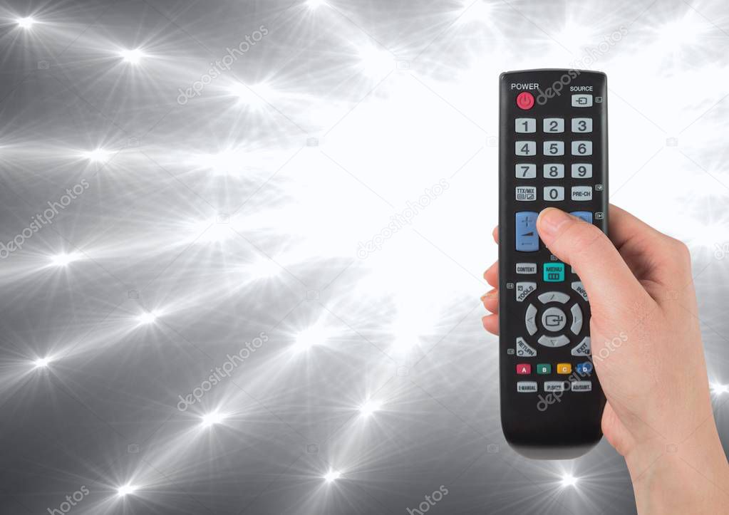 TV remote control with bright light