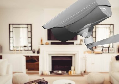 CCTV, ışık oturma odası bulanık.