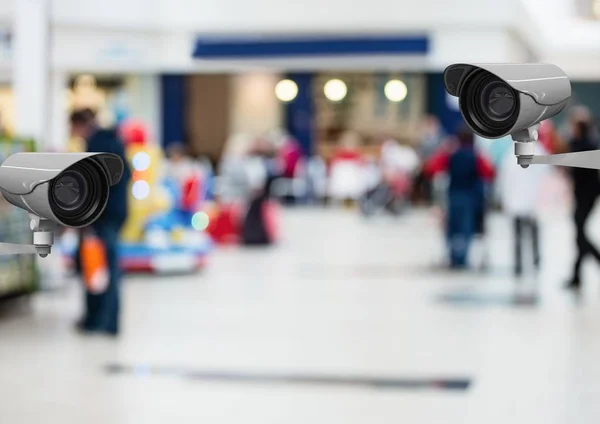 Telecamere a circuito chiuso su sfondo sfocato — Foto Stock