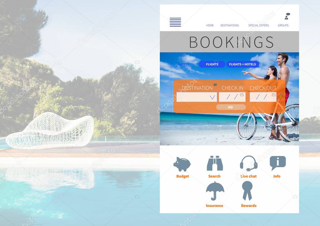 Bookings Holiday break App Interface 