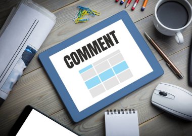 Yorum metin ve grafik tablet ekranında